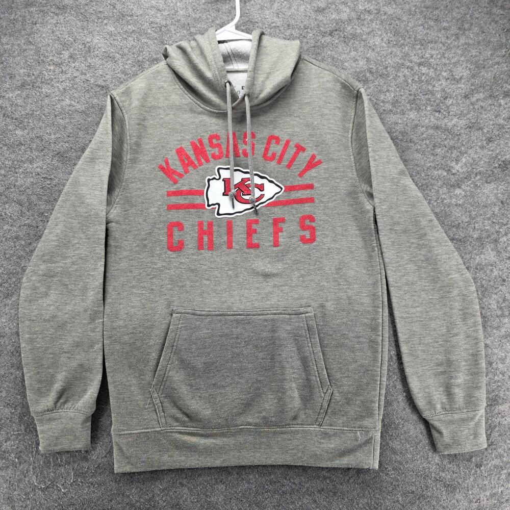 Kansas City Chiefs Sweatshirt Mens S Gray NFL Football Team Apparel Hooded